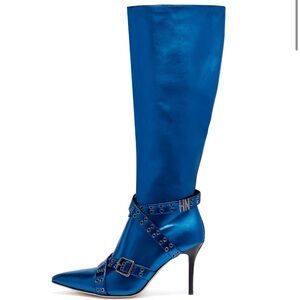 Elegant Blue Heeled Boots